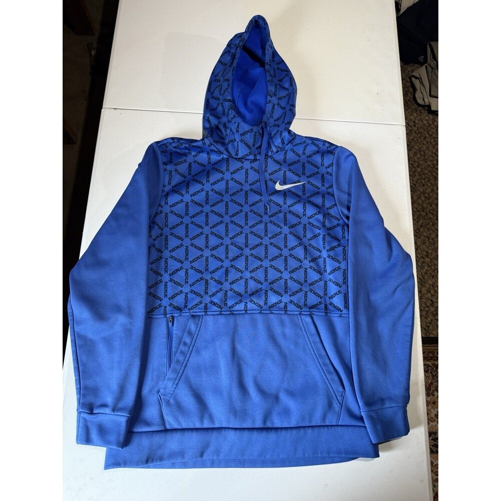 Nike Therma-FIT Hoodie Mens Medium Pullover Sweatshirt Zip Pocket Swoosh